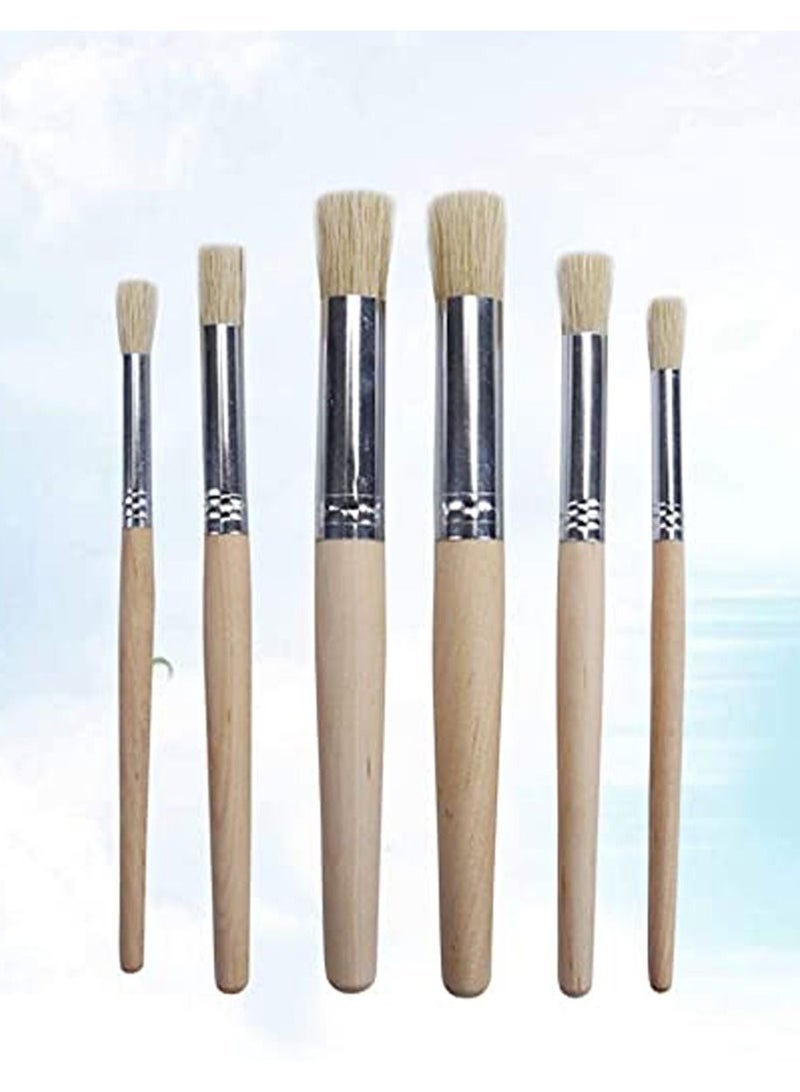 Acrylic Paint Brush, Chalk Brushes, Painting Brush, Round Chalk Paint Brushes Paint Chip Brushes Painting Brushes with Wood Handle for Acrylic Watercolor Oil Painting - Image 3